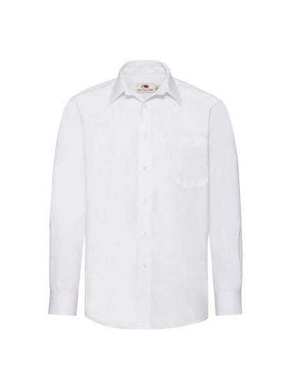 Fruit Of The Loom 65118 Poplin Long Sleeve 120gsm Mens - COOZO
