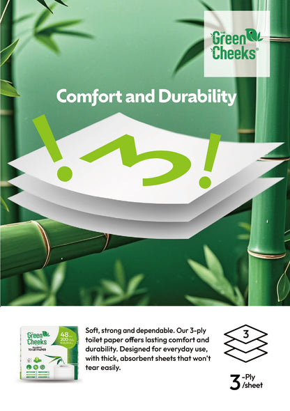 The Green Cheeks TGRNCKS Recycled Bamboo Toilet Paper