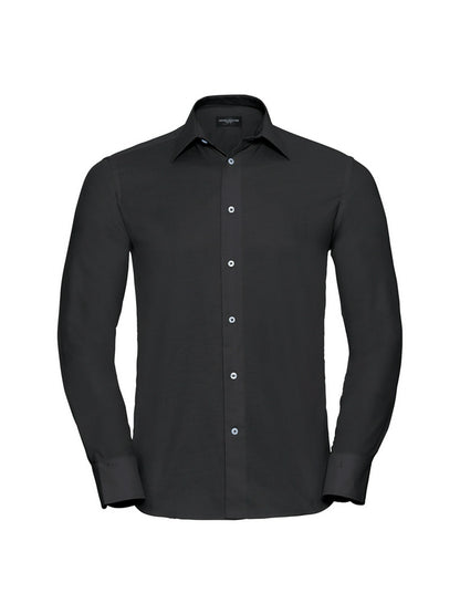 Russell Collection 922M Tailored Easy Care Long Sleeve Oxford Shirt 135gsm Mens - COOZO