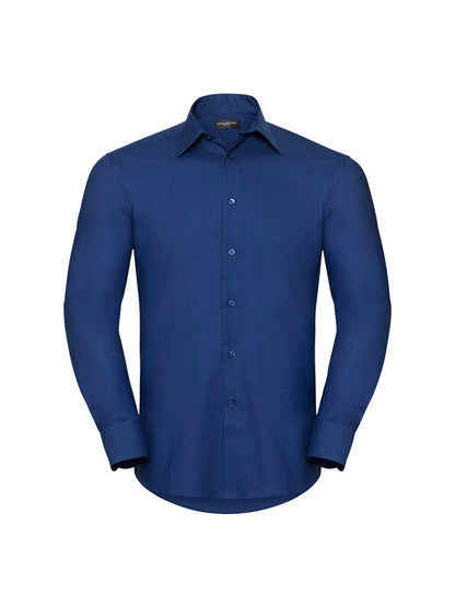 Russell Collection 922M Tailored Easy Care Long Sleeve Oxford Shirt 135gsm Mens - COOZO