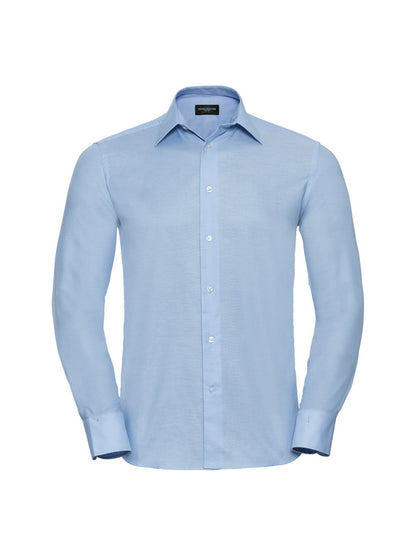Russell Collection 922M Tailored Easy Care Long Sleeve Oxford Shirt 135gsm Mens - COOZO