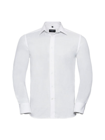 Russell Collection 922M Tailored Easy Care Long Sleeve Oxford Shirt 135gsm Mens - COOZO