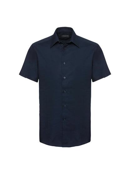 Russell Collection 923M Men's Short Sleeve Tailored Oxford Shirt - COOZO