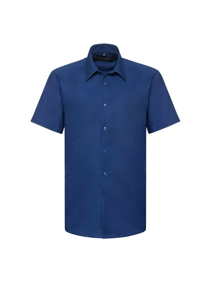 Russell Collection 923M Men's Short Sleeve Tailored Oxford Shirt - COOZO