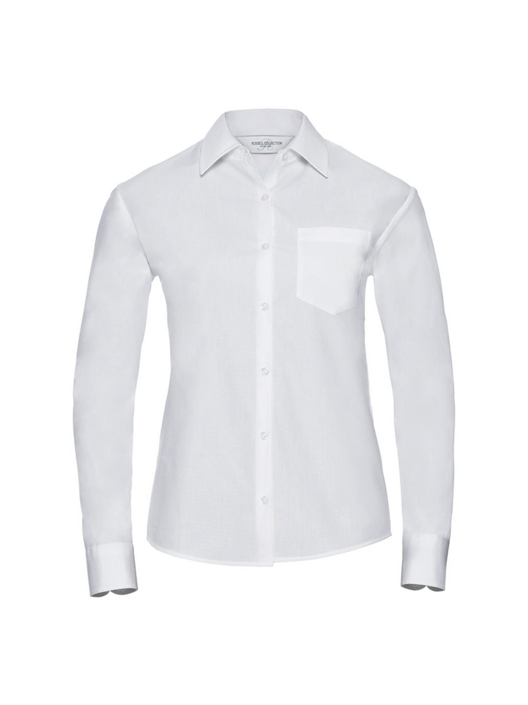 Russell Collection 936F Ladies Long Sleeve Easy Care Cotton Poplin Shirt - COOZO