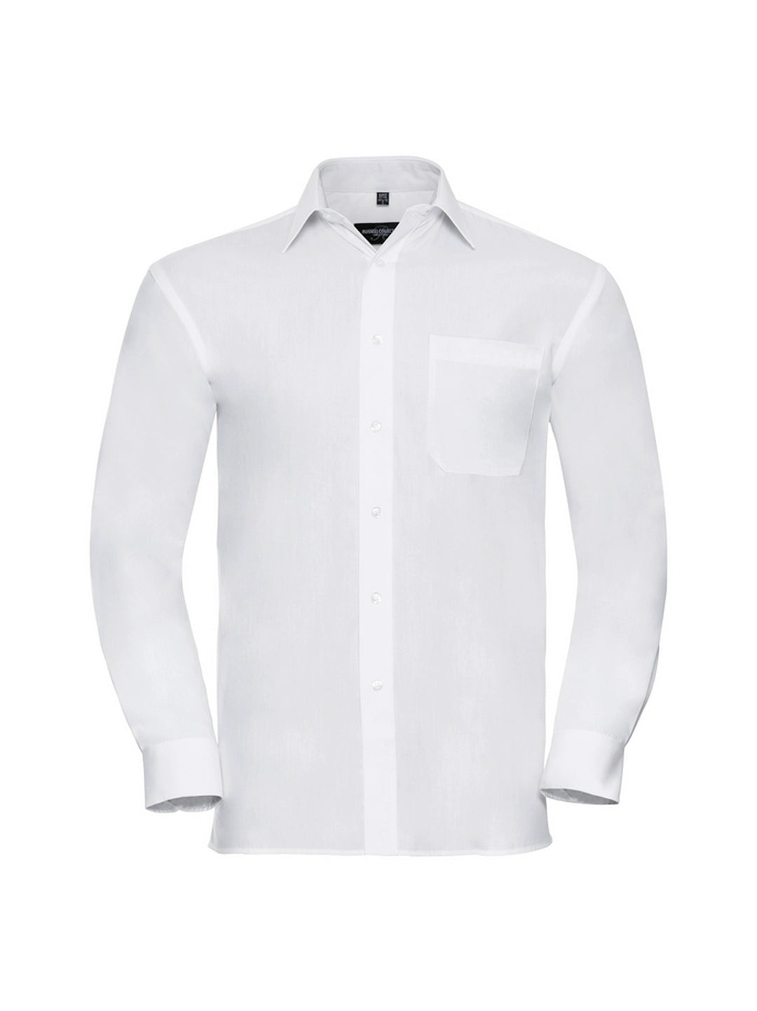 Russell Collection 936M Classic collar Long Sleeve Easy Care Cotton Poplin Shirt - COOZO