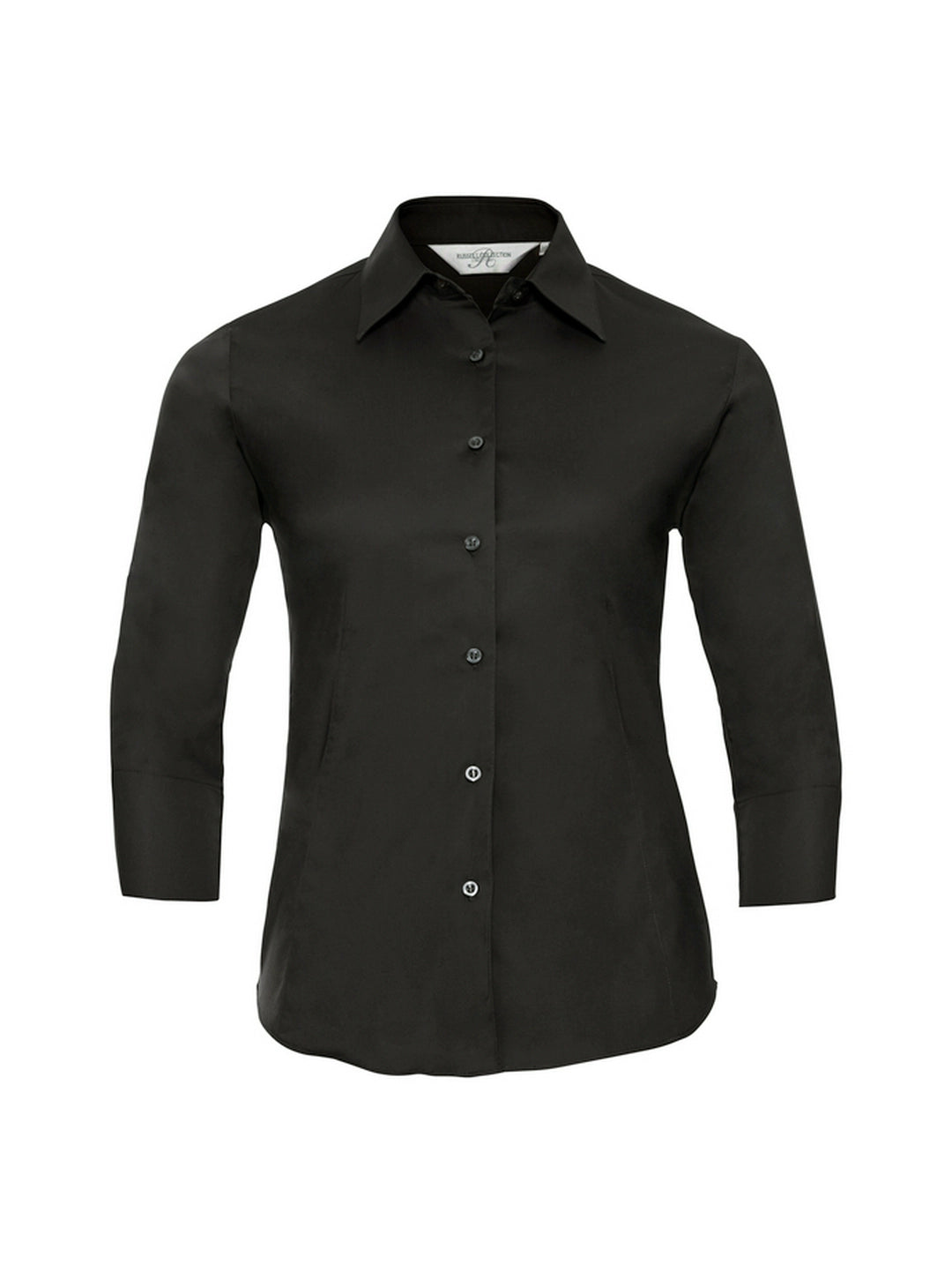 Russell Collection 946F Easy Care Fitted 3/4 Sleeve Poplin Shirt 140gsm Ladies - COOZO