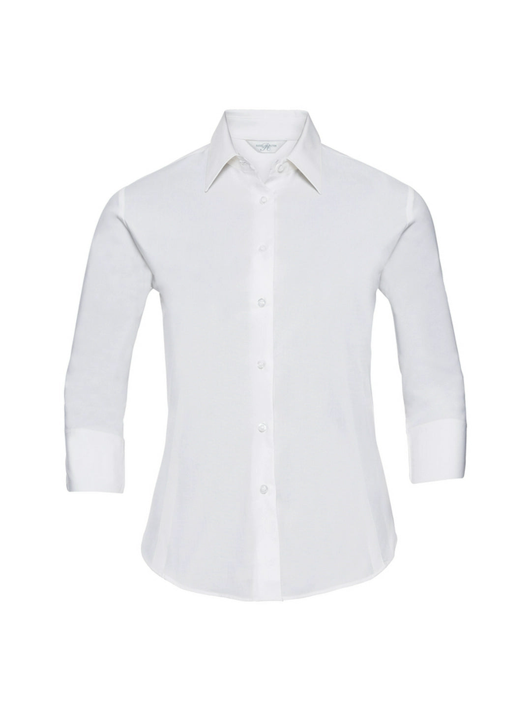Russell Collection 946F Easy Care Fitted 3/4 Sleeve Poplin Shirt 140gsm Ladies - COOZO