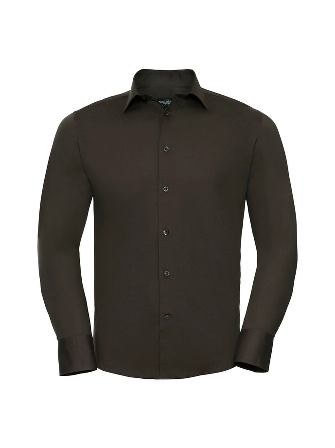 Russell Collection 946M Easy Care Fitted Long Sleeve Poplin Shirt 140gsm Mens - COOZO
