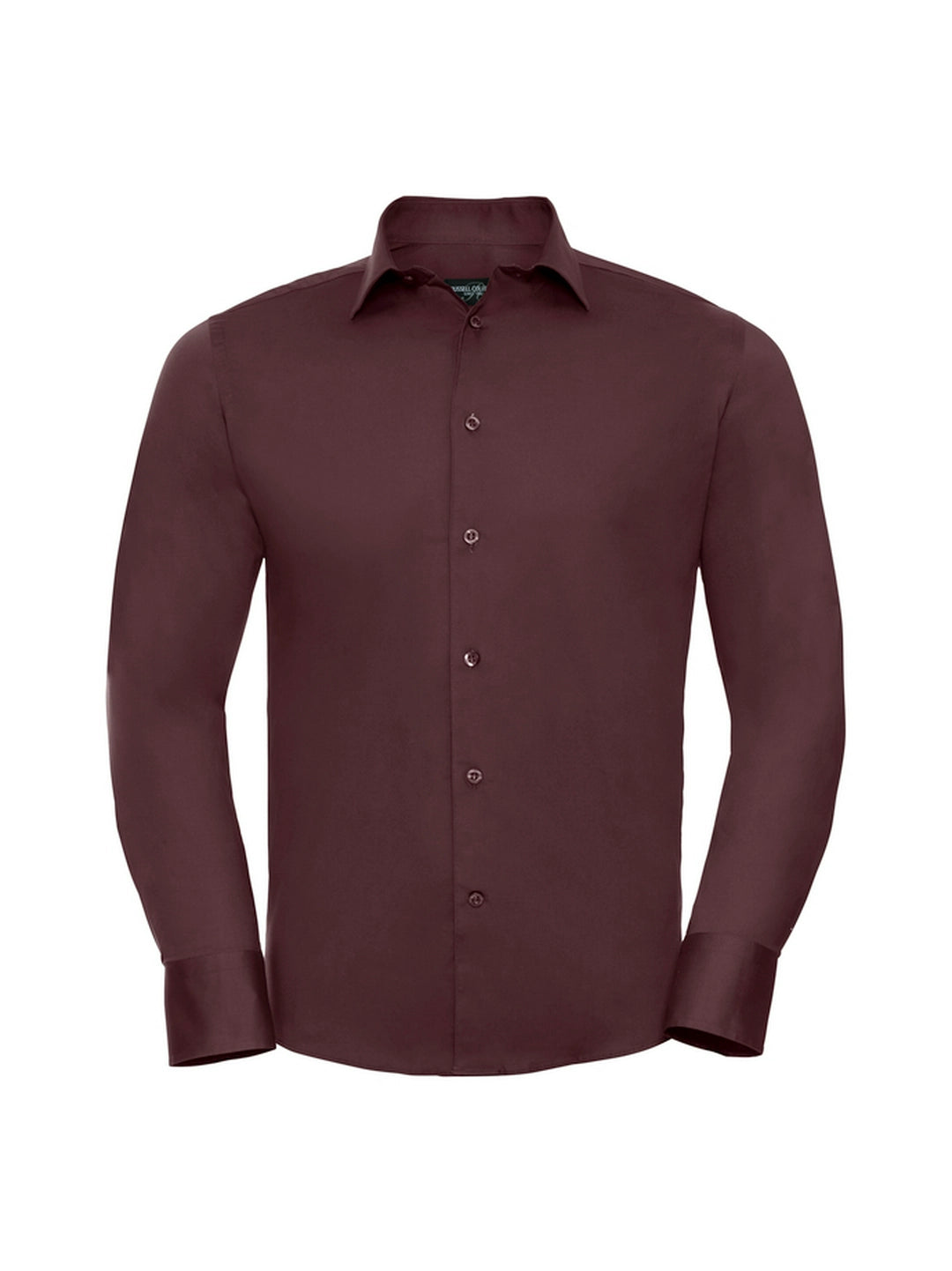 Russell Collection 946M Easy Care Fitted Long Sleeve Poplin Shirt 140gsm Mens - COOZO
