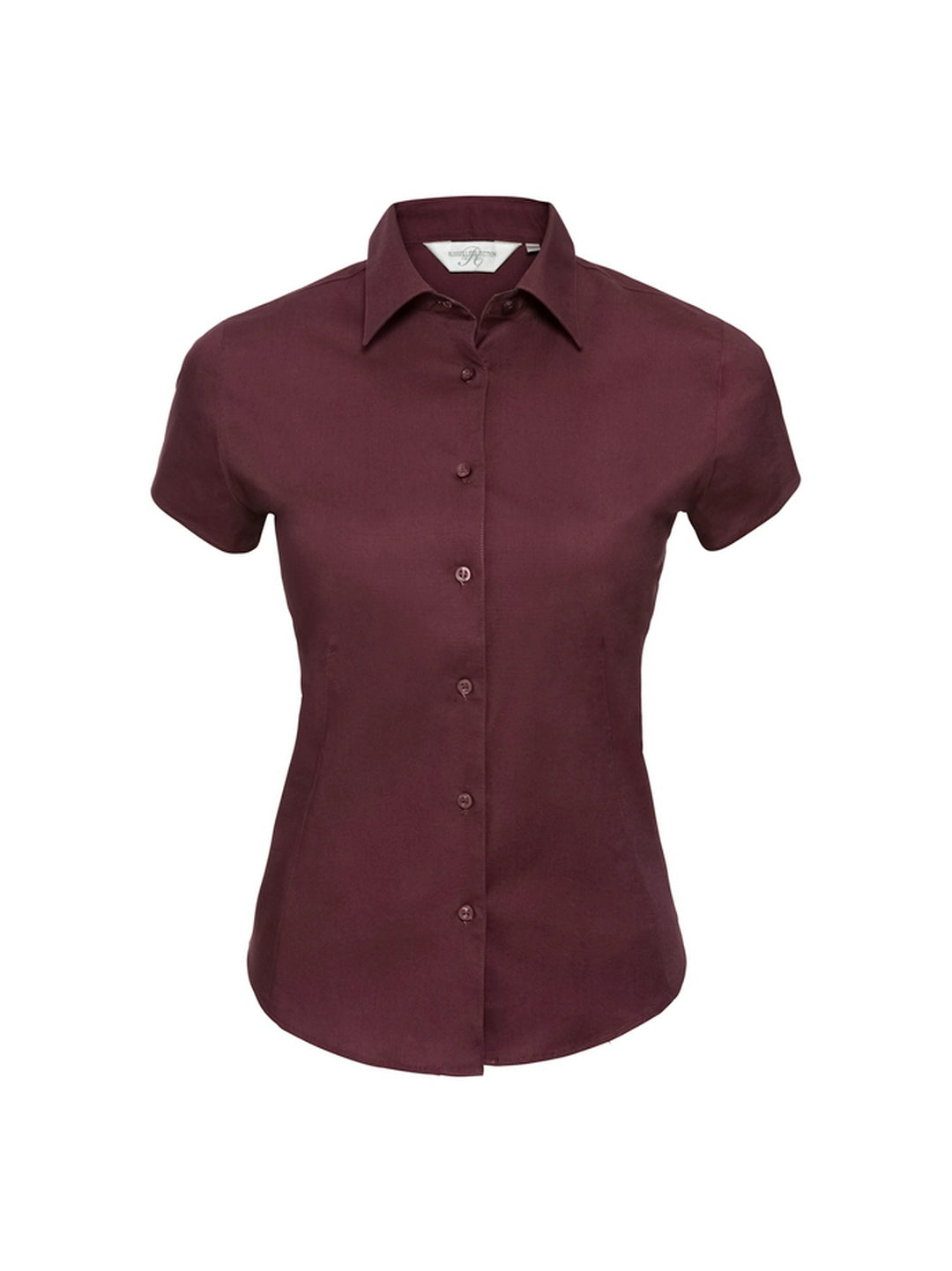 Russell Collection 947F Easy Care Fitted Short Sleeve Poplin Shirt 140gsm Ladies - COOZO