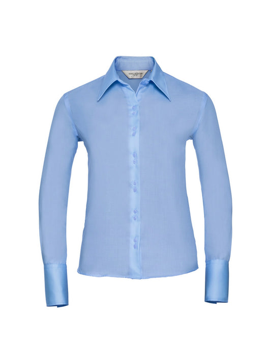 Russell Collection 956F Ultimate Non Iron Long Sleeve Twill Shirt 120gsm Ladies - COOZO