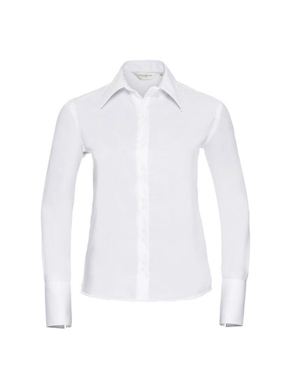 Russell Collection 956F Ultimate Non Iron Long Sleeve Twill Shirt 120gsm Ladies - COOZO