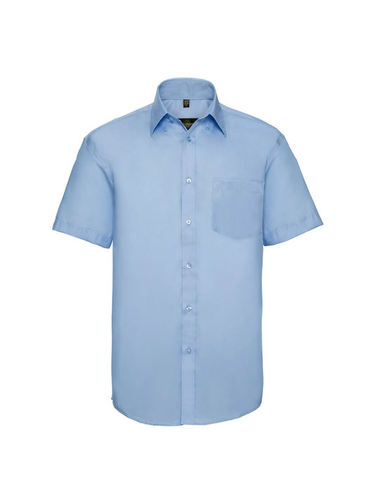 Russell Collection 957M Ultimate Non Iron Short Sleeve Twill Shirt 120gsm Mens - COOZO
