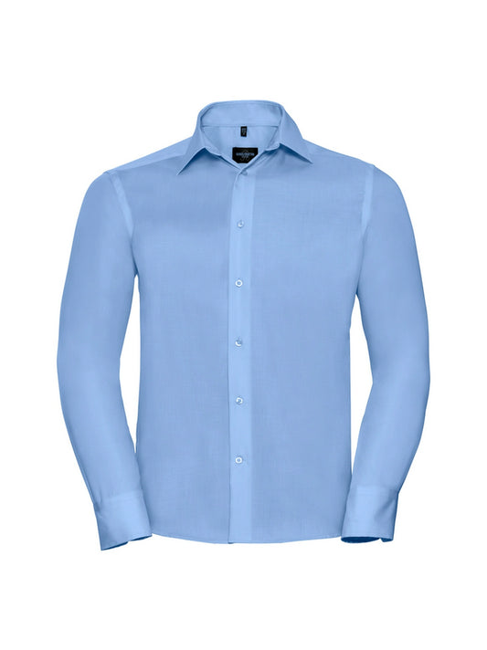 Russell Collection 958M Tailored Ultimate Non Iron Long Sleeve Twill Shirt 120gsm Mens - COOZO