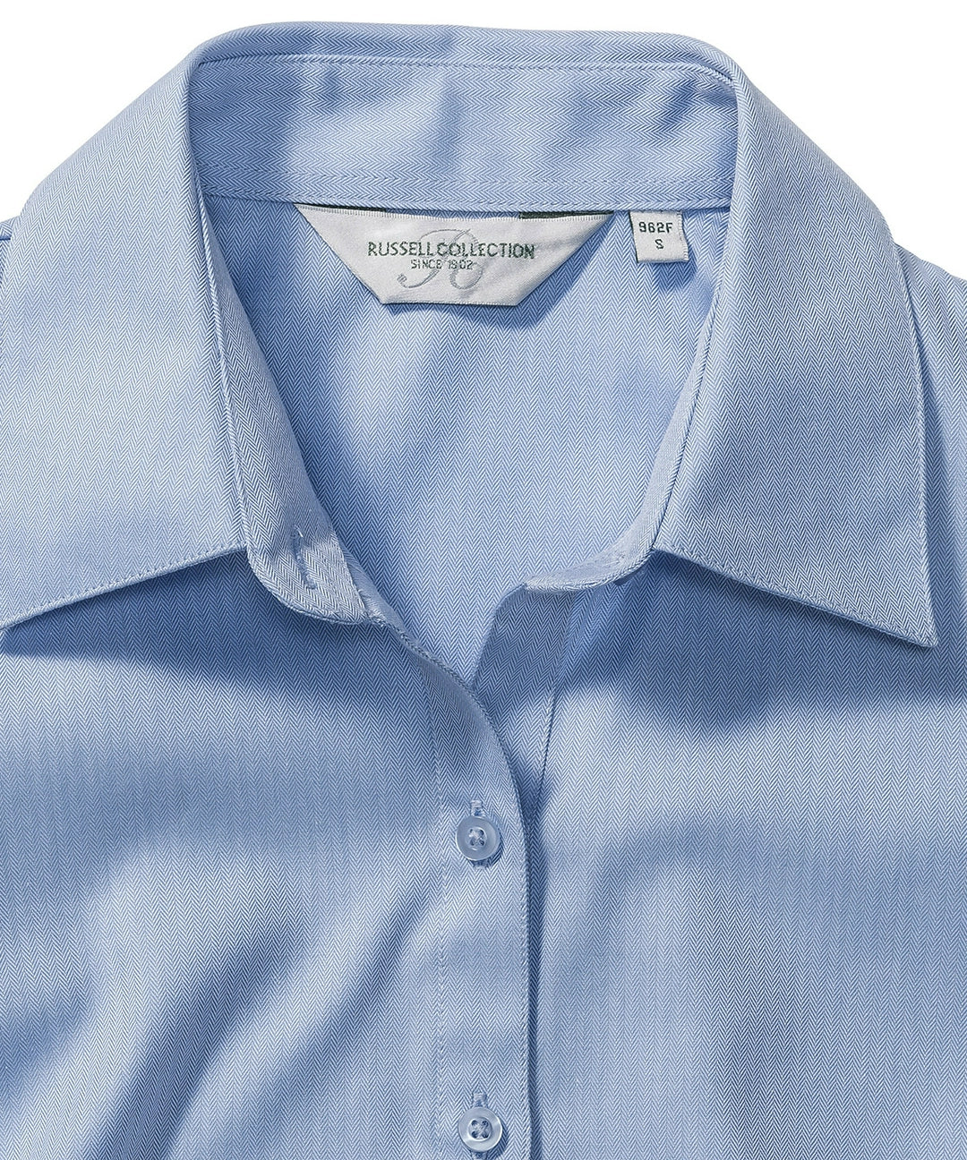 Russell Collection 962F Ladies' Long Sleeve Tailored Herringbone Shirt - COOZO