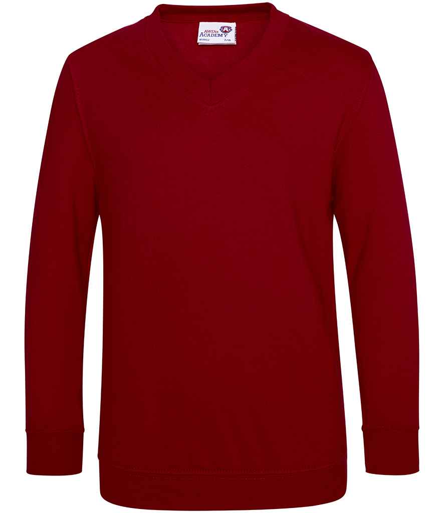 AWDis AC03J AWDis Academy Kids V Neck Sweatshirt - COOZO