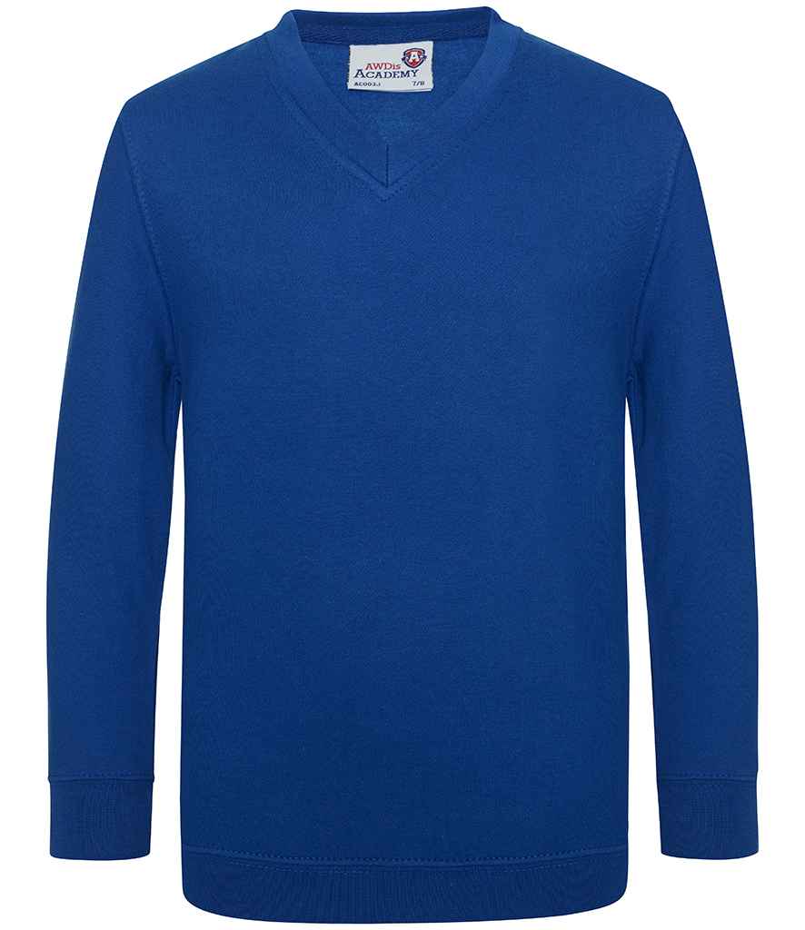 AWDis AC03J AWDis Academy Kids V Neck Sweatshirt - COOZO