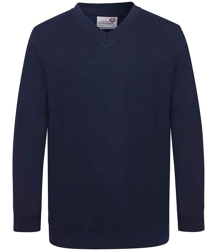 AWDis AC03J AWDis Academy Kids V Neck Sweatshirt - COOZO