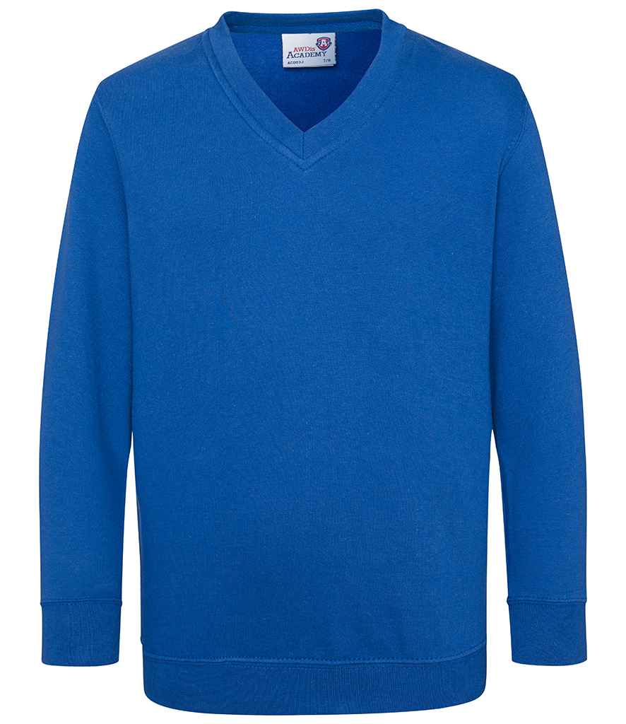 AWDis AC03J AWDis Academy Kids V Neck Sweatshirt - COOZO