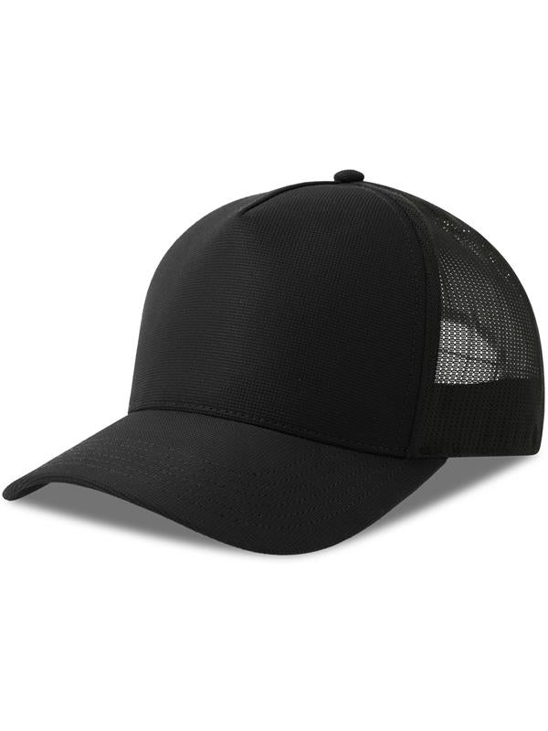 Atlantis ACDEMC Dempo 5 Panel Unstructured Mid Profile Mid Visor Textured Stretch Recycled Trucker Cap