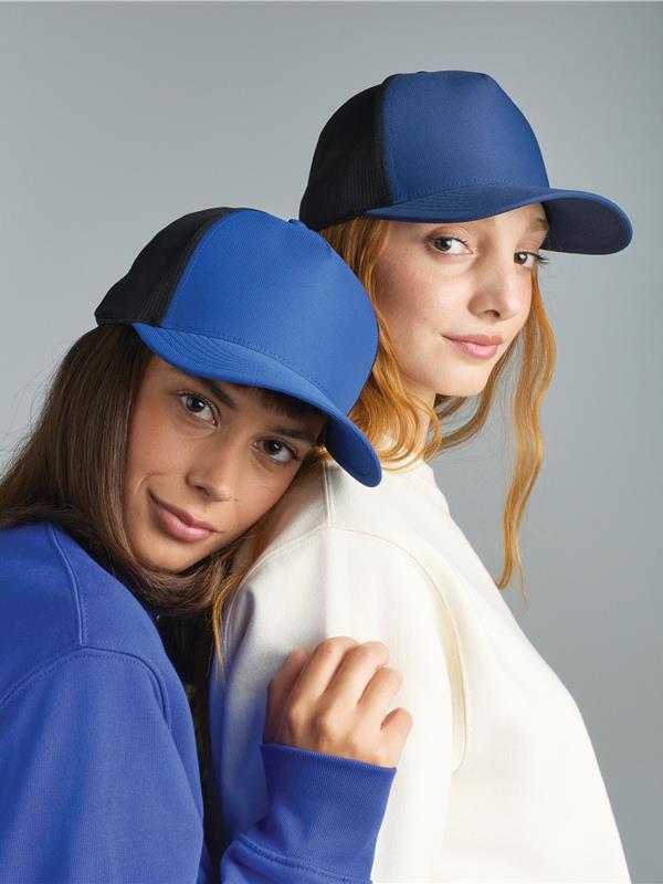 Atlantis ACDEMC Dempo 5 Panel Unstructured Mid Profile Mid Visor Textured Stretch Recycled Trucker Cap