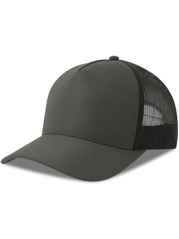 Atlantis ACDEMC Dempo 5 Panel Unstructured Mid Profile Mid Visor Textured Stretch Recycled Trucker Cap