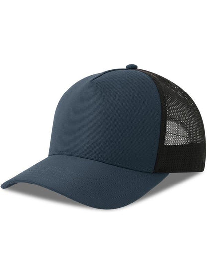 Atlantis ACDEMC Dempo 5 Panel Unstructured Mid Profile Mid Visor Textured Stretch Recycled Trucker Cap