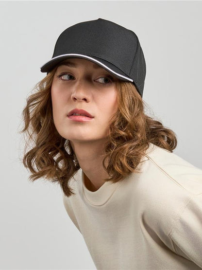 Atlantis ACRCFP Recy Five Piping 5 Panel Structured Mid Profile Curved Visor Recycled Cap