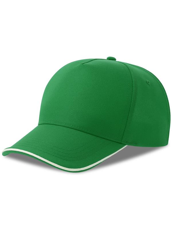 Atlantis ACRCFP Recy Five Piping 5 Panel Structured Mid Profile Curved Visor Recycled Cap