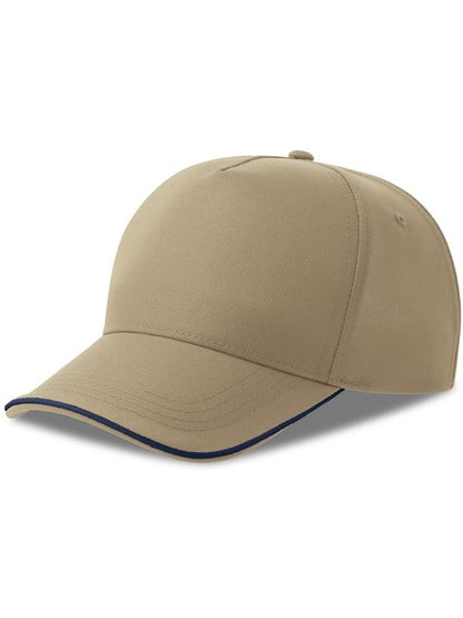 Atlantis ACRCFP Recy Five Piping 5 Panel Structured Mid Profile Curved Visor Recycled Cap