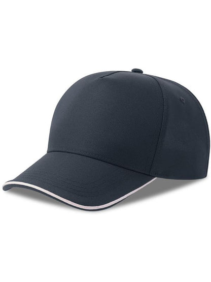 Atlantis ACRCFP Recy Five Piping 5 Panel Structured Mid Profile Curved Visor Recycled Cap