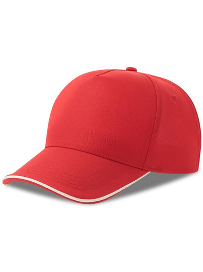 Atlantis ACRCFP Recy Five Piping 5 Panel Structured Mid Profile Curved Visor Recycled Cap