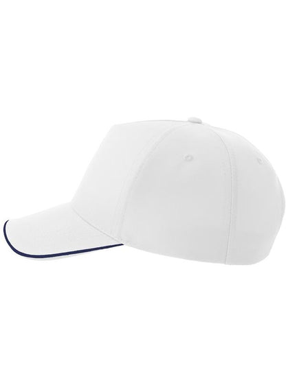 Atlantis ACRCFP Recy Five Piping 5 Panel Structured Mid Profile Curved Visor Recycled Cap