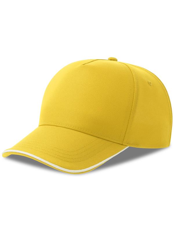 Atlantis ACRCFP Recy Five Piping 5 Panel Structured Mid Profile Curved Visor Recycled Cap