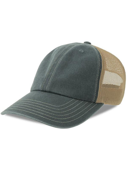 Atlantis ACTEON Teon 6 Panel Unstructured Low Profile Mid Visor Pigment Dyed Recycled Trucker Cap