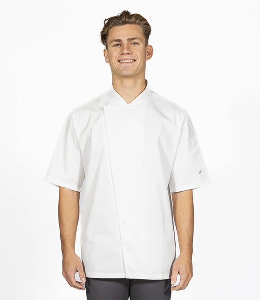 Dennys DD85ADC Short Sleeve Asymmetric Chef's Jacket
