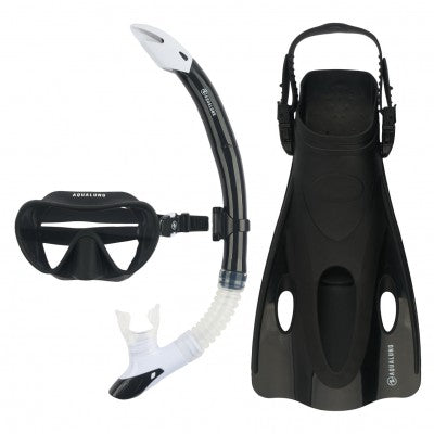 AQUASPHERE AQMSFSNS NABUL MASK / SNORKEL & FINS SNR BLACK L-XL