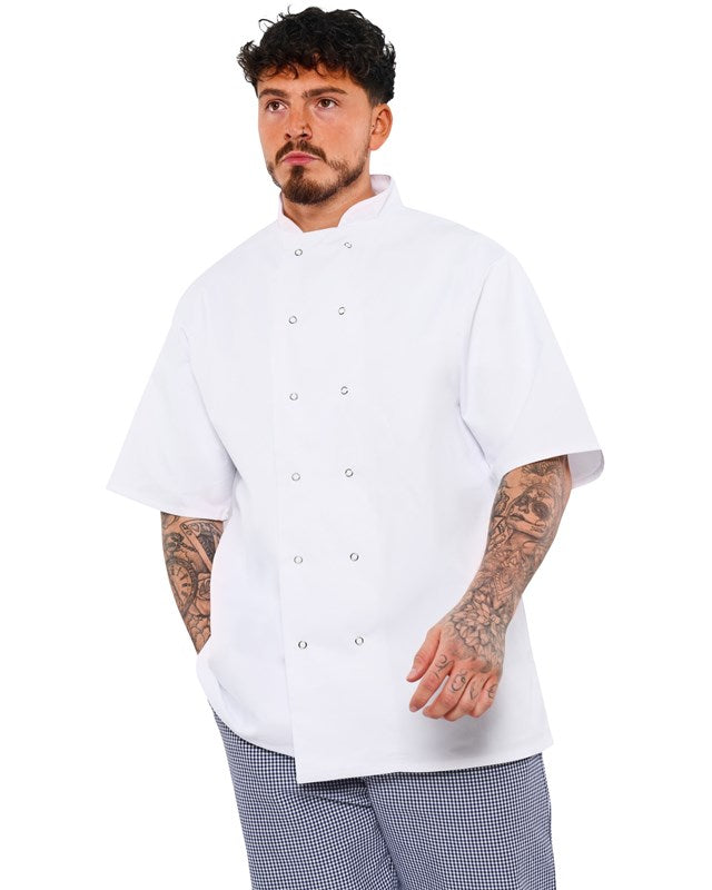 BonChef B102 Danny Short Sleeve Chef Jacket Unisex 240gsm - COOZO