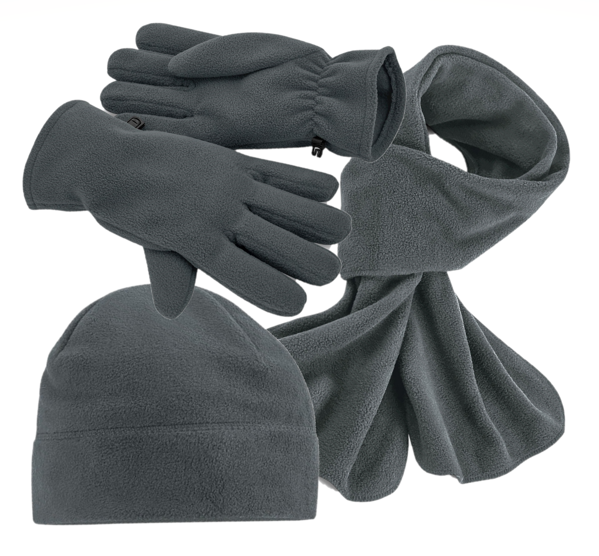 COOZO Recycled Fleece Beanie Scarf Snood Gloves Winter Accessory Sets - COOZO