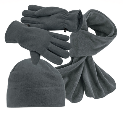 COOZO Recycled Fleece Beanie Scarf Snood Gloves Winter Accessory Sets - COOZO