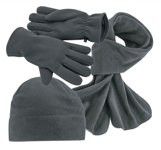 COOZO Recycled Fleece Beanie Scarf Snood Gloves Winter Accessory Sets - COOZO