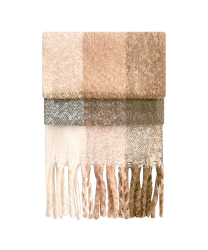 Beechfield B494R Fluffy Check Scarf