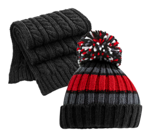 COOZO Multicolour Beanie and Scarf Winter Accessory Gift Sets - COOZO