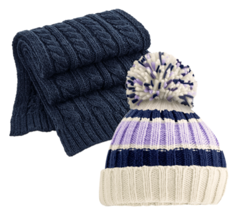 COOZO Multicolour Beanie and Scarf Winter Accessory Gift Sets - COOZO