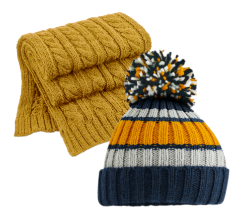 COOZO Multicolour Beanie and Scarf Winter Accessory Gift Sets - COOZO