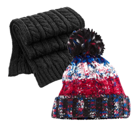 COOZO Multicolour Beanie and Scarf Winter Accessory Gift Sets - COOZO