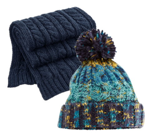 COOZO Multicolour Beanie and Scarf Winter Accessory Gift Sets - COOZO