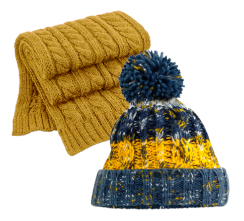 COOZO Multicolour Beanie and Scarf Winter Accessory Gift Sets - COOZO