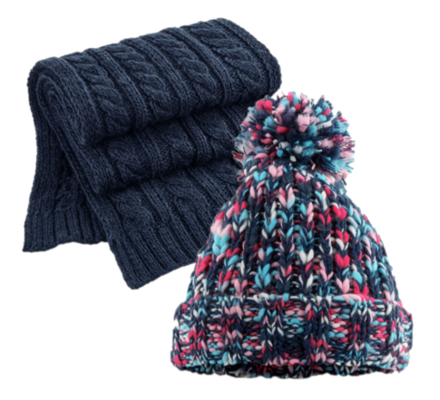 COOZO Multicolour Beanie and Scarf Winter Accessory Gift Sets - COOZO